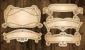 وکتور قاب عکس با طرح کاغذ قدیمی پنج تایی